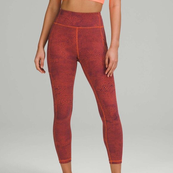 lululemon athletica Pants - Lululemon Athletica Red Patterned Leggings
